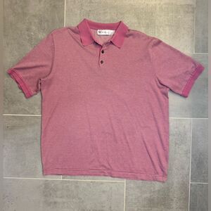 St. Croix Knit Striped Purple Polo Shirt - Men’s Large - Made in USA
